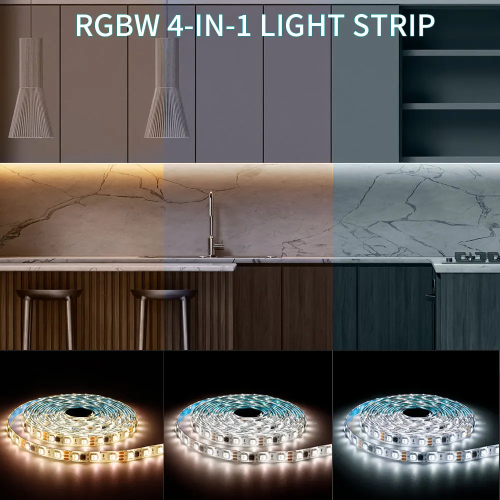 Фото WS2814 RGBW 4 в 1, адресная светодиодная лента IC, аналогичная SK6812/WS2812B, 60 пикселей/светодиодов/м, 5050, светодиодная лента IP30 65 67 DC12V/24V №4