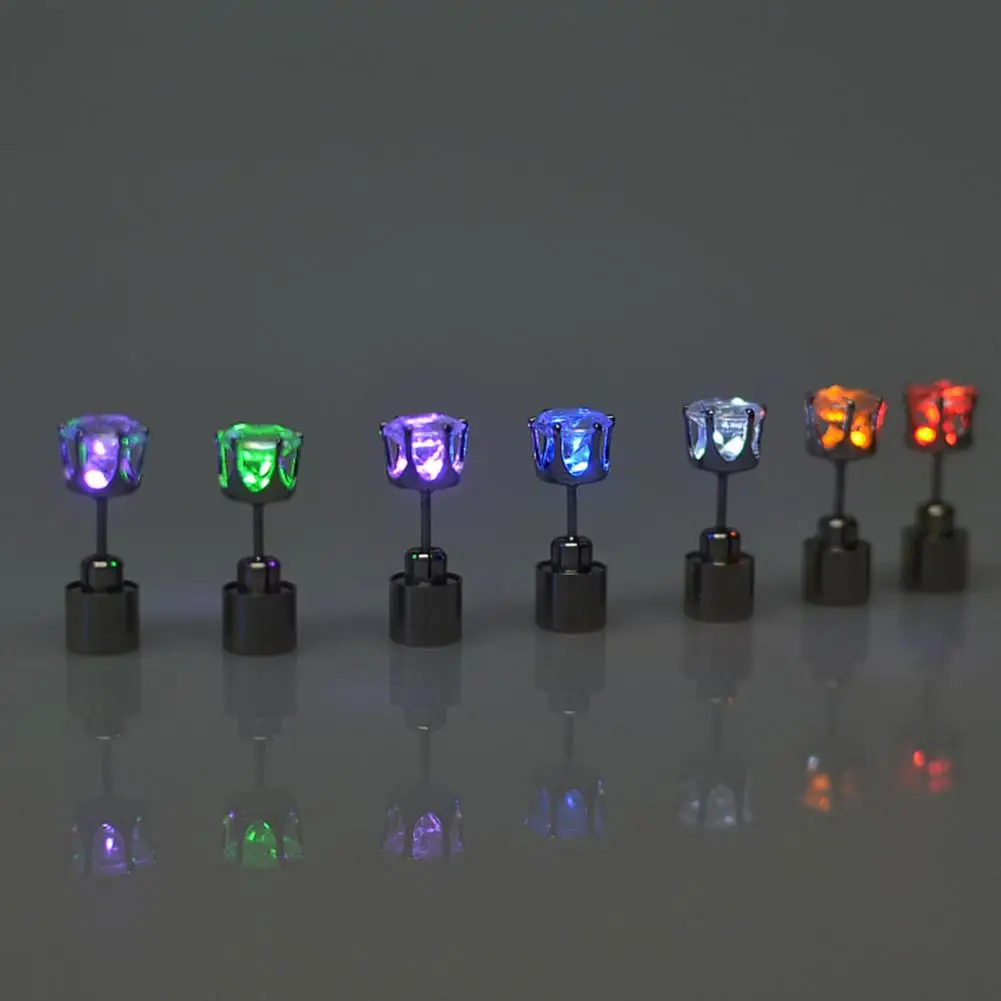 1 шт. серьги-гвоздики со светодиодной подсветкой