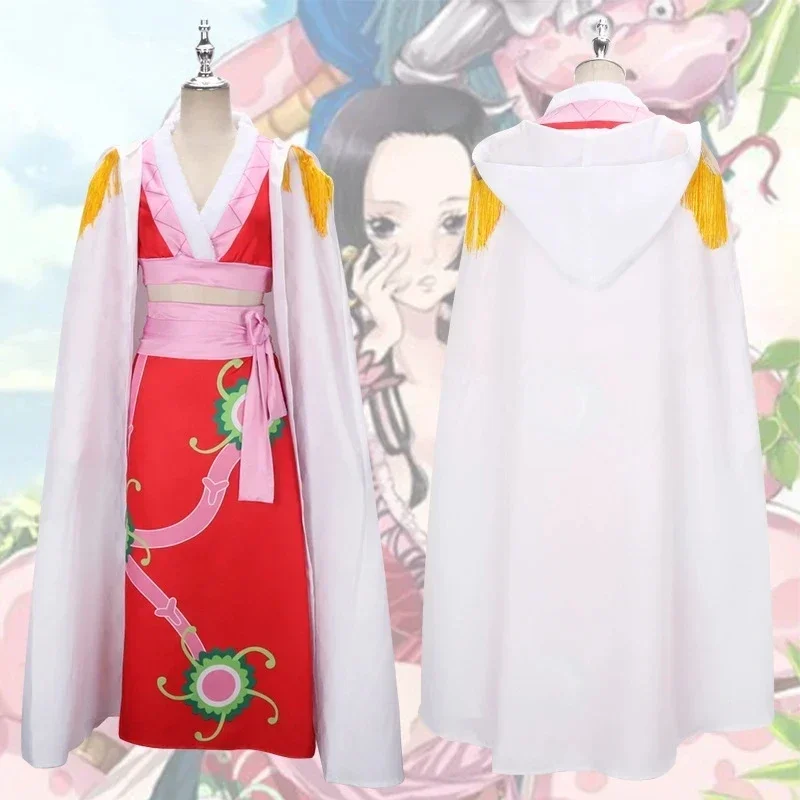 Боа Хэнкок костюм сексуальная империя красное кимоно платье аниме одежда