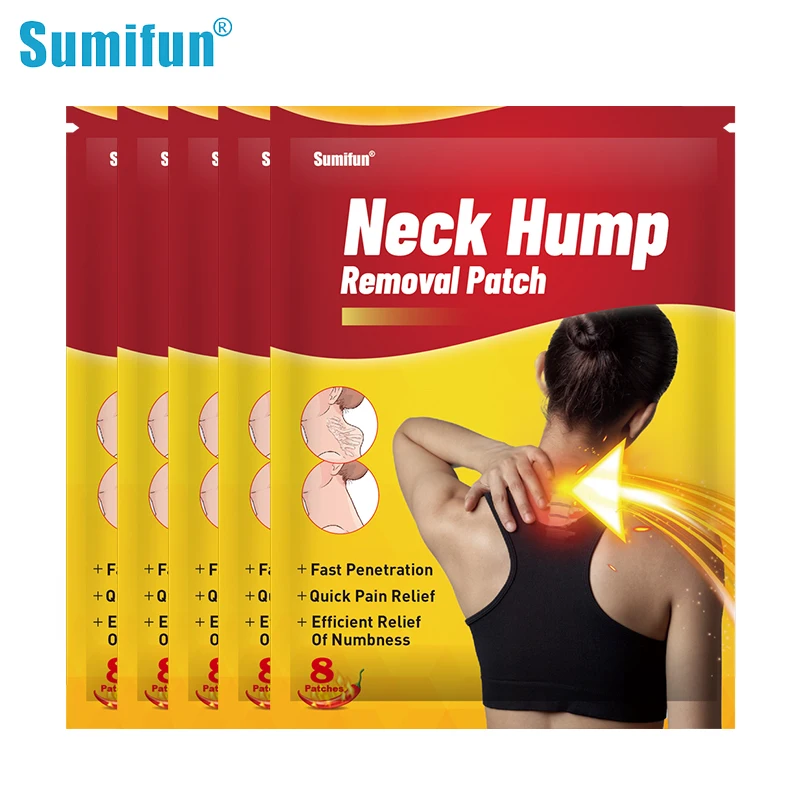 

12/40Pcs Sumifun Neck Hump Removal Plaster Dowager Hump Neck Drain Patch Posture Corrector Massage Muscle Relax Chinese Medicine