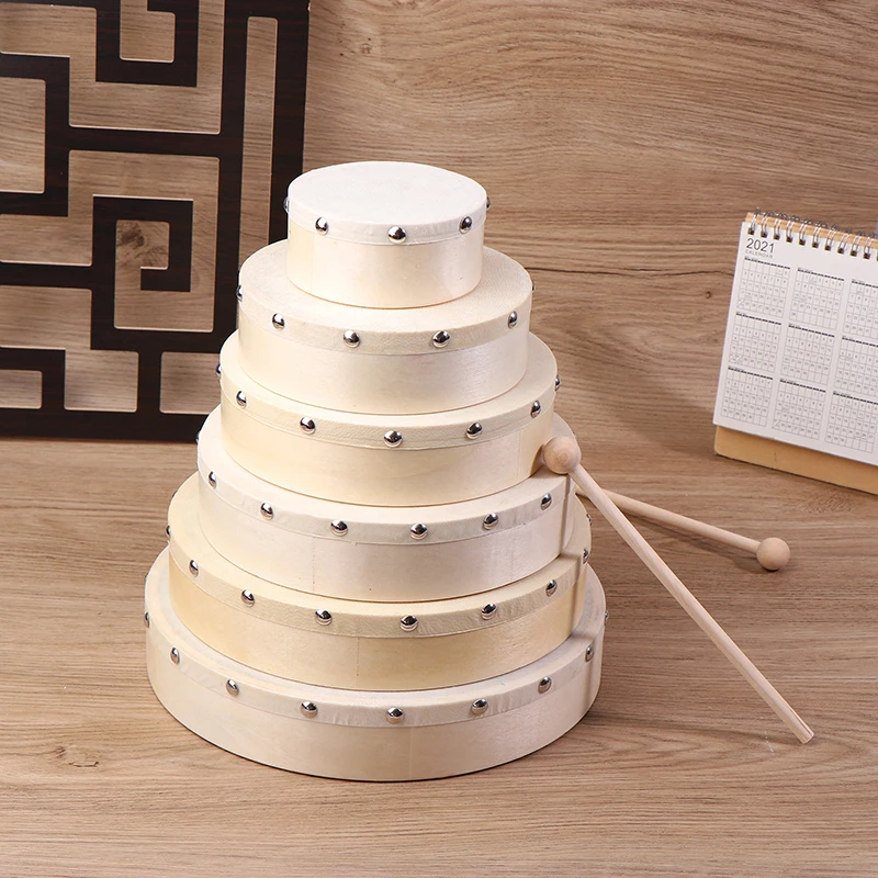 Деревянный барабан с набором барабанных палочек 4/6/7/8/9/10 дюймов ручной