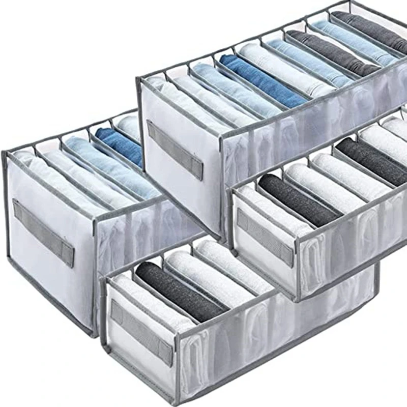 

4Pcs Wardrobe Clothes Organizer,Upgraded Washable Closet Organizers And Storage, Jeans Leggings Compartment Storage Box