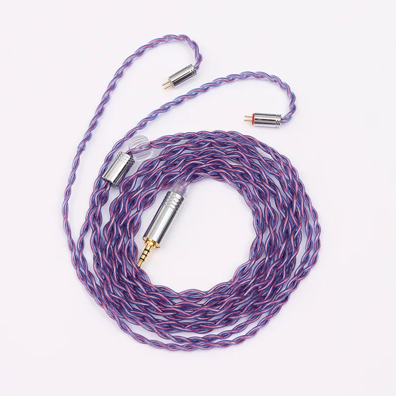 

4 share однокристальная медная Посеребренная проволока фиолетового цвета MMCX 0,78 мм