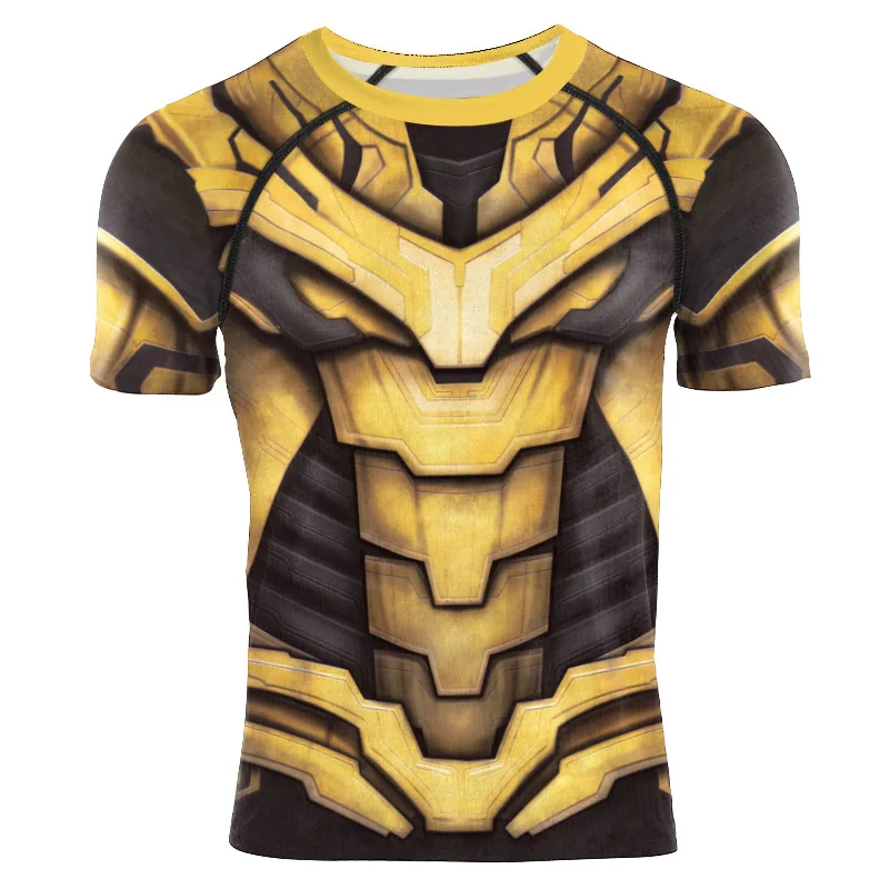 

Summer Men's T-shirt Short Sleeve Bodybuilding T-shirt Compression Shirt Fitness Quick Dry Casual Black Round Neck Men's Top