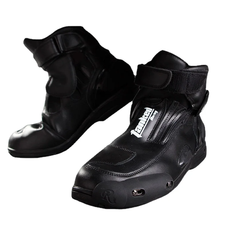 

Мужские мотоциклетные гоночные ботинки, Кожаная Мотоциклетная обувь для верховой езды, мотоциклетные мотокроссовые ботинки для внедорожников