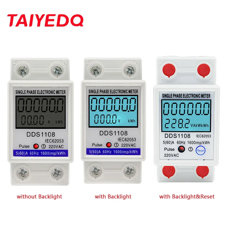 Однофазный счетчик электроэнергии DDS1108 с ЖК-дисплеем и подсветкой