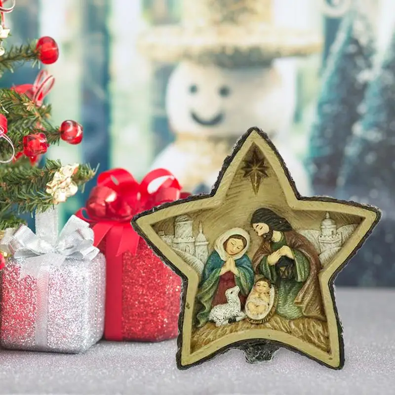 Набор для сцены Рождества Христова настольная декорация со звездами из смолы с