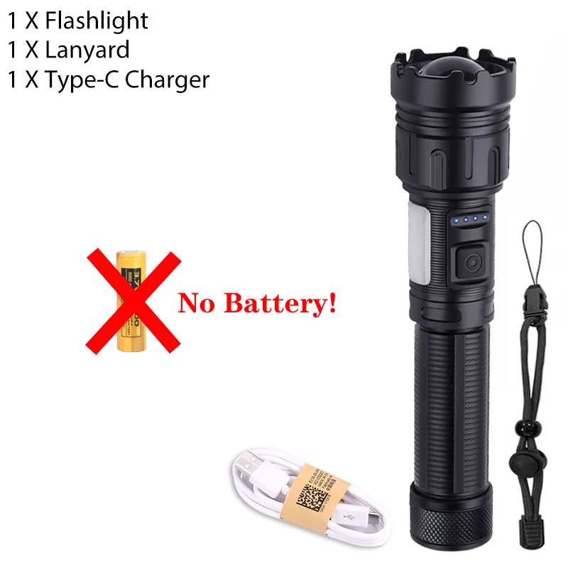 

Самый мощный длинный фонарик, тактический фонарик, наружное освещение, USB перезаряжаемое водонепроницаемое освещение для кемпинга с монолитным блоком светодиодов