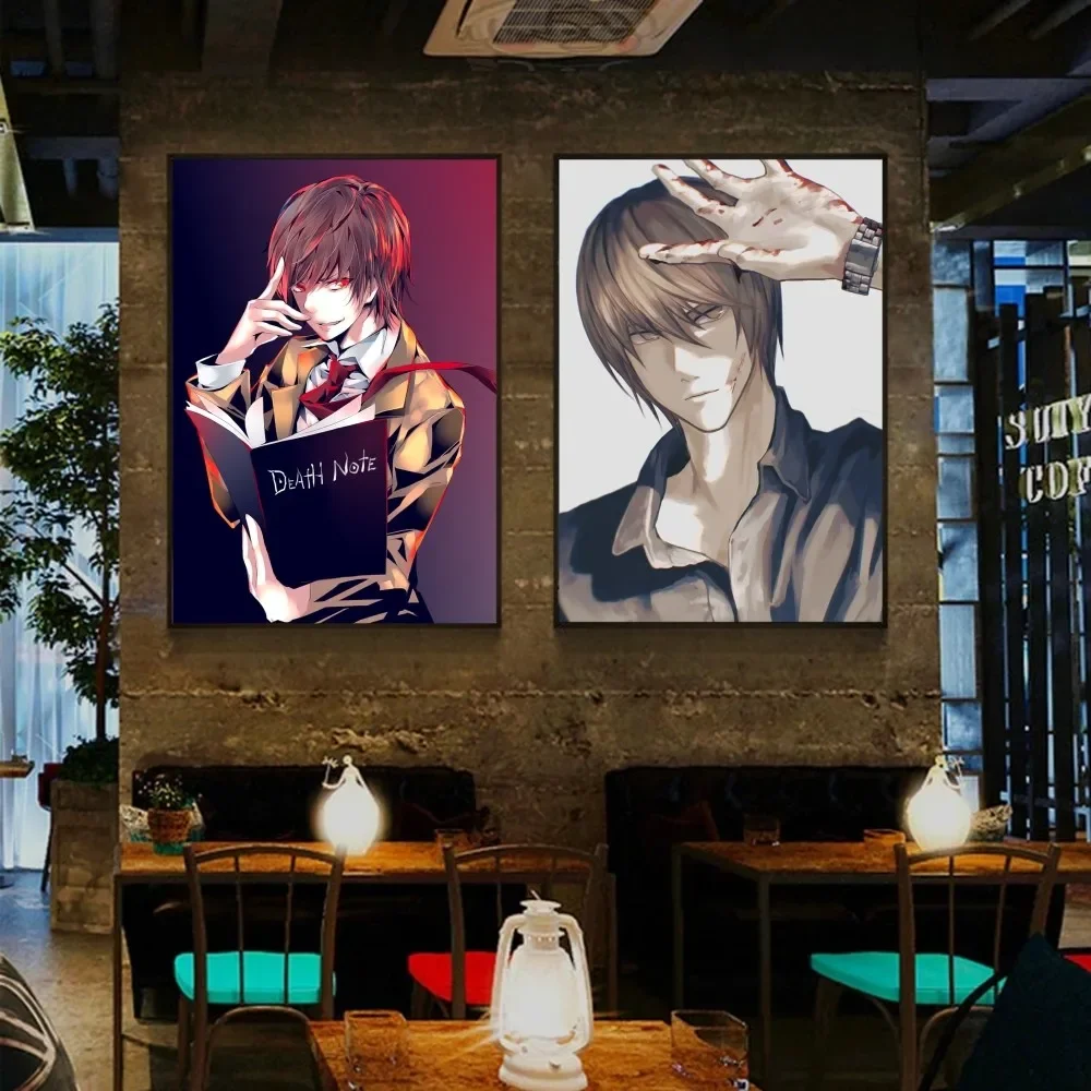 Популярный аниме Death Note Yagami Light Poster HD Wall Art для домашнего бара кафе современный