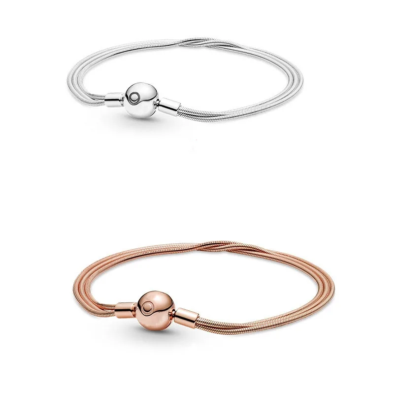 

Новинка 2022, Модный очаровательный браслет с бриллиантами, Женский темпераментный браслет для Оригинальных Украшений Pandora цепочка из змеины...