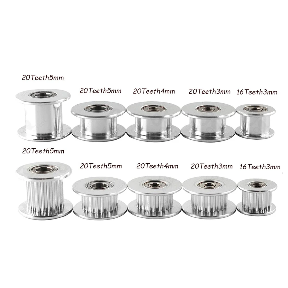

GT2 Idler Timing Pulley 16/20 Tooth Wheel Bore 3/5mm Aluminium Gear Teeth Width 6/10mm 3D Printers Parts For Reprap Part