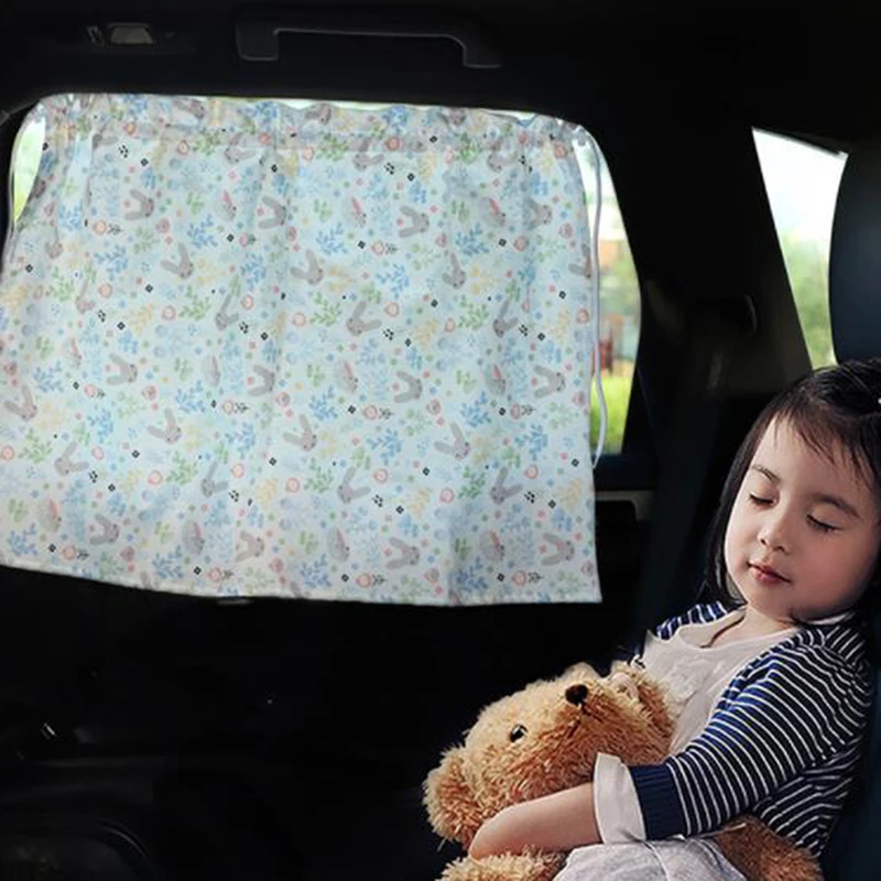 

Suction Cup Curtain In The Car Window Sunshade Cover Cartoon Universal Side Window Sunshade UV Protection For Baby Children 1 PC