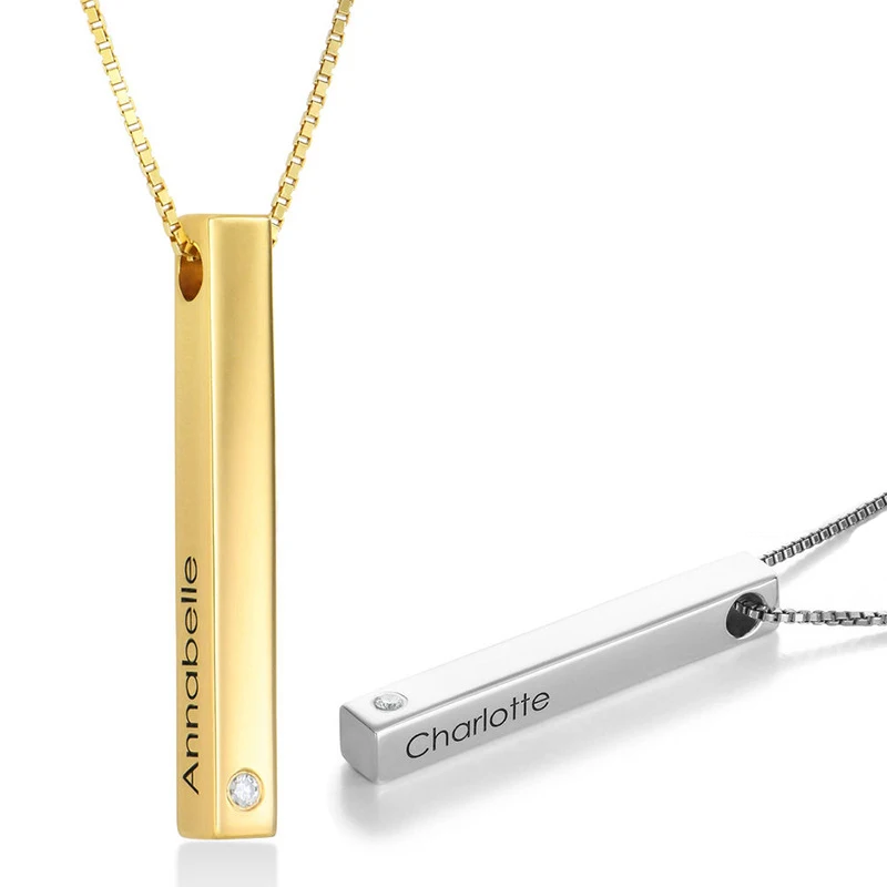 Персонализированное ожерелье из нержавеющей стали с кулоном из циркония для пары друзей Faimly подарок ювелирные изделия