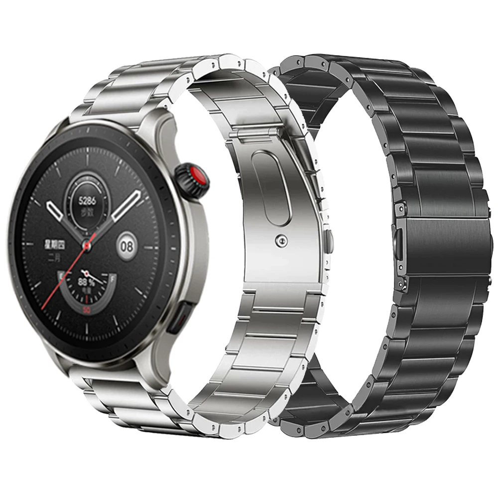 

Metal Titanium Strap For Huami Amazfit GTR 4 / GTR 3 Pro 2 2e 47mm 42mm Band Stratos GTS 2 Bip 20mm 22mm Watchbands Accessories