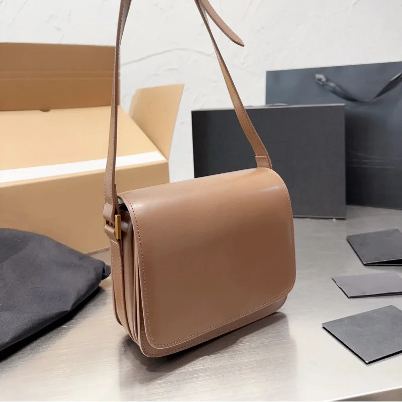 Genuine Leather Luxury Designer Flap Ladies Buckle Shoulder Casual Flap Adjustable Messenger Handbag Bags Women Bags For Woman