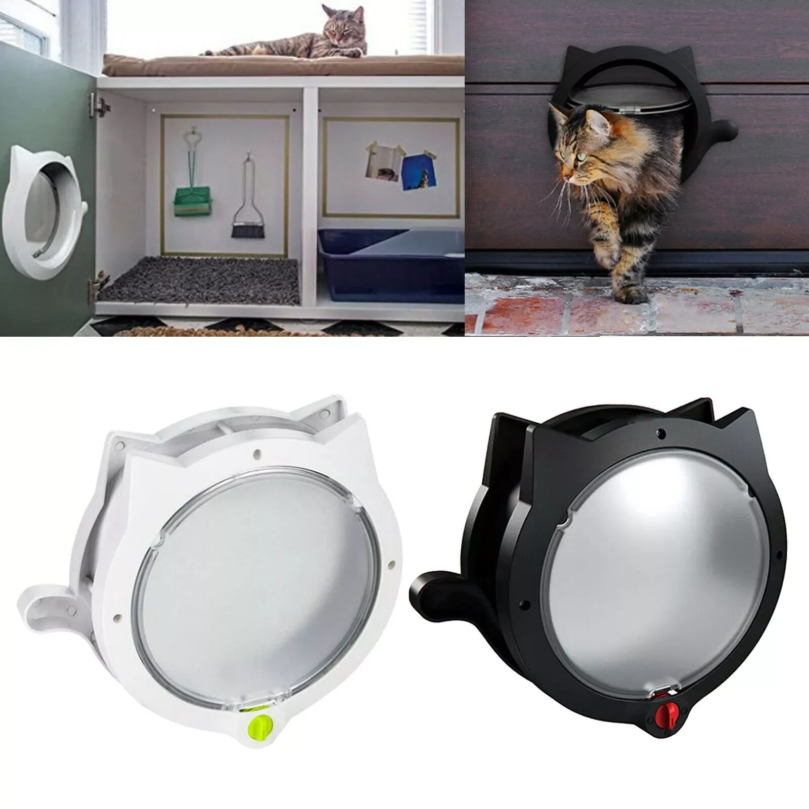 

2023NEW Way Lockable Dogs Cat Security Flap Door For Kitten Puppy Pets ABS Plastic Animal Small Cat Dog Gate Door Kit Pet Suppli