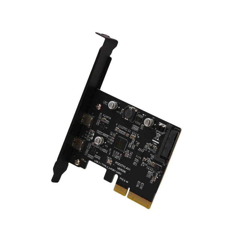 Плата расширения с 2 портами USB 3 1 на Type-C PCI-E 4X Gen2 10 Гбит/с C адаптер чипсет ASMedia ASM3142