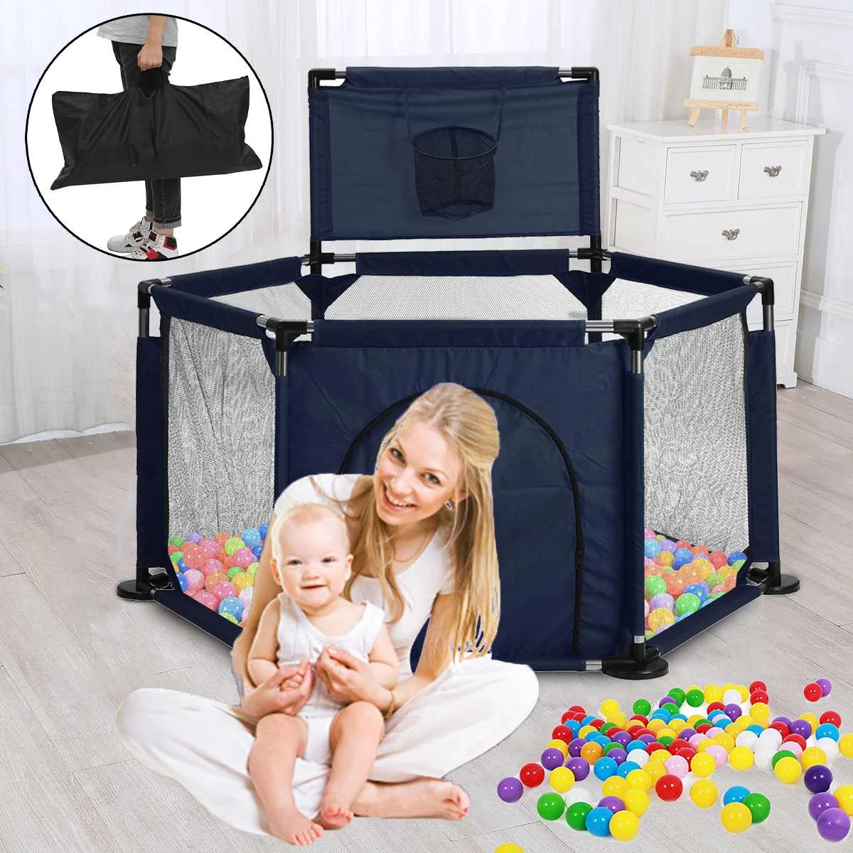 1.5m Baby Playground Playpen For Baby Children Kids Bed Barrier Baby corralito Foldable Modular Baby Park Children's Furniture