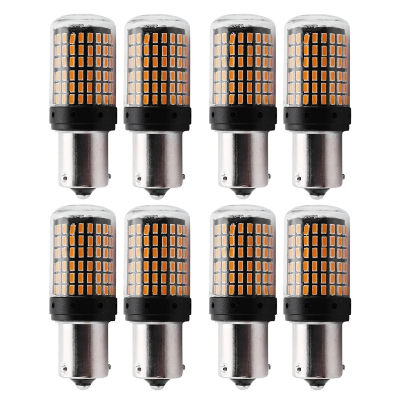 

8Pcs Super Bright No Hyper Flash 1156 Canbus Car Led Light Ba15s PY21W 144Smd 3014 Chips Car Led