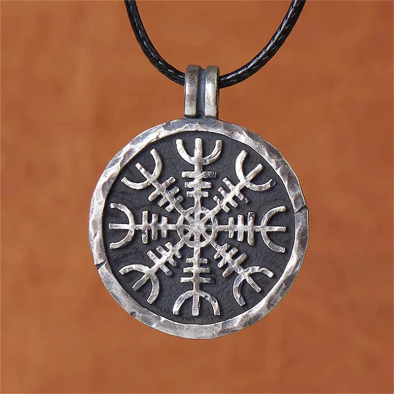 

Retro Style Nordic Viking Amulet Symbol Rope Chain Pendant Necklace Design Sense Men Women Metal Necklace Party Gift Jewelry