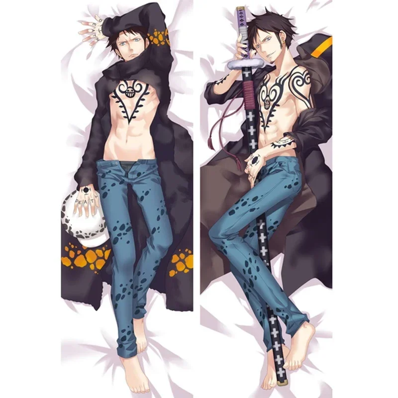 

60x180cm Japanese Anime ONE PIECE Trafalgar Law Dakimakura Otaku Cushion Cover Peachskin Fullbody Throw Pillow Case Gift