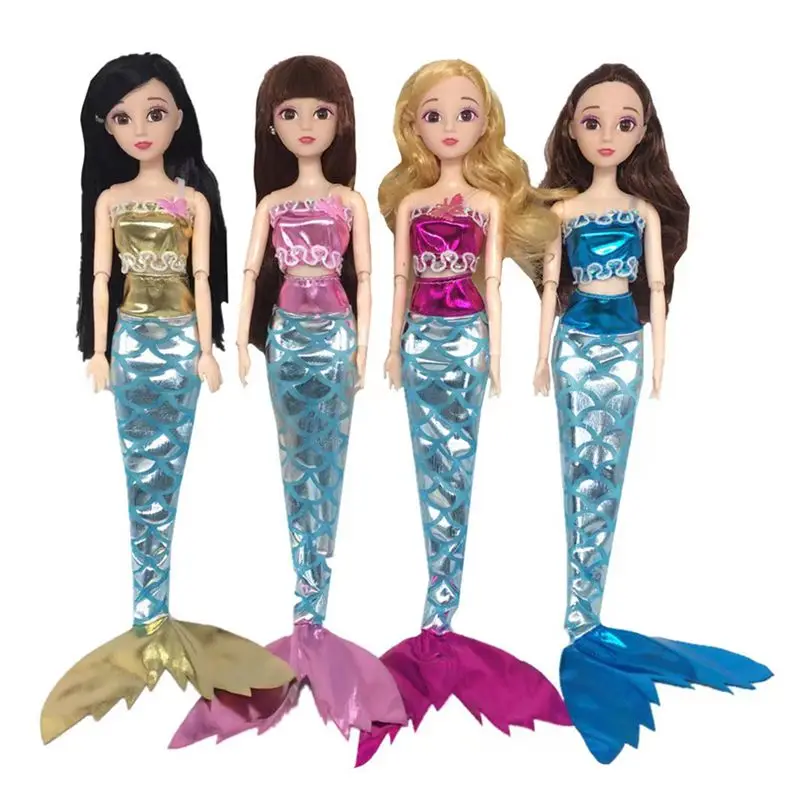 Kawaii Fashion 8 Items/ Lot Miniature Mermaid Dress Clothes Wear Free Shipping Doll Accessories For Barbie DIY Christmas Present