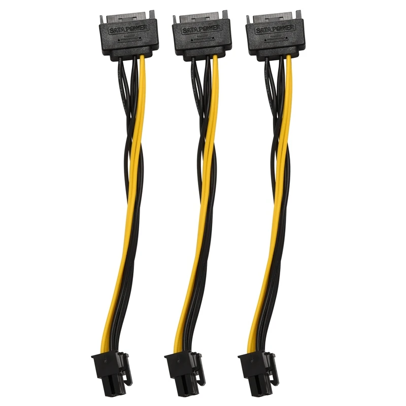 

Кабель питания SATA 15 Pin To 6 Pin 3-Pack 15 Pin SATA к 6 Pin Pci Express кабель адаптера питания-8 дюймов