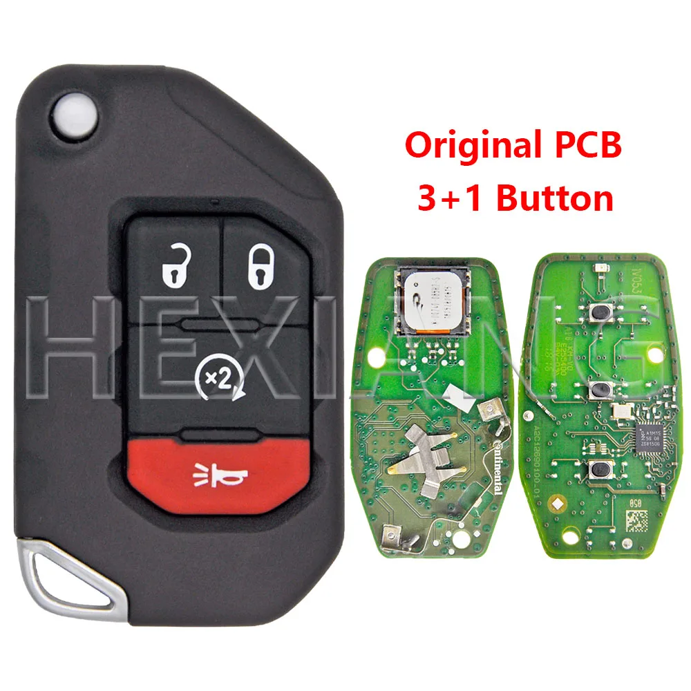 

Оригинальный ключ дистанционного управления для Jeep Wrangler 433 2018 PCB OHT1130261 4A Chip 2019 MHz