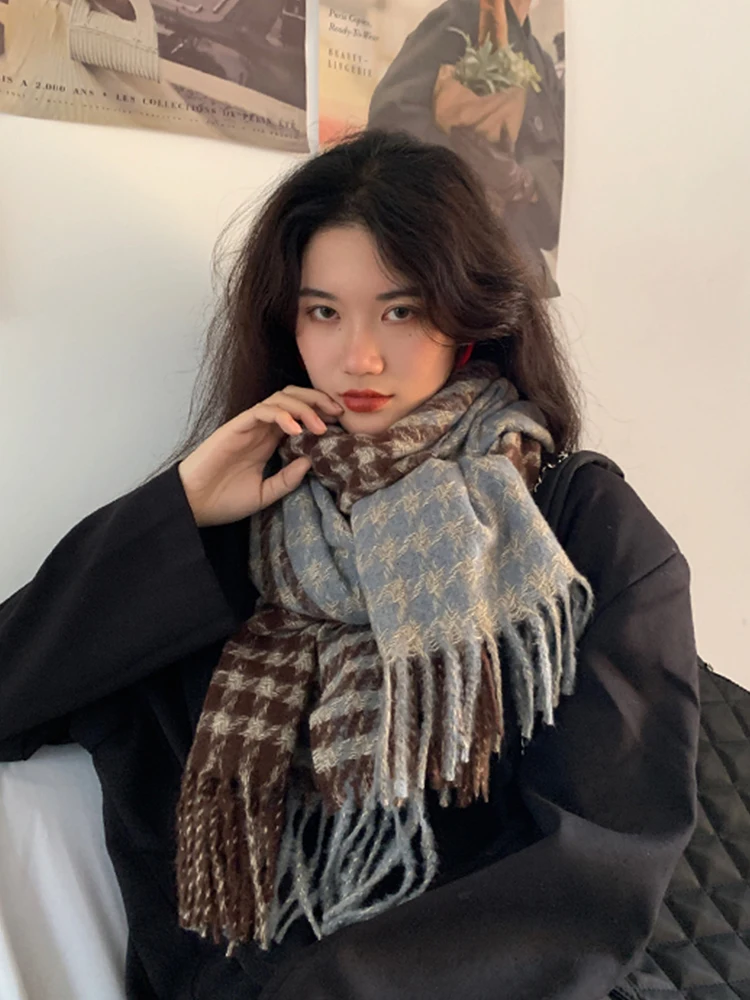 Новинка 2022 бесплатная доставка женский шарф Осень-зима твидовая ткань Женский