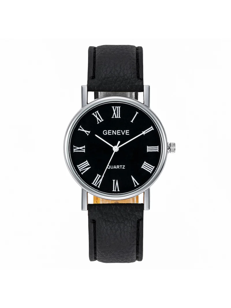 2023 Explosive Roman Numerals Dial Men's Ladies Business Watch Men's Belt Quartz Watch Students Casual Fashion Trend Gift Watch