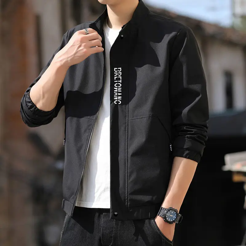 Fashion Hooded Solid Color Zipper Letter Pockets Shirts Men's Clothing 2022 Autumn New Oversized Casual Tops All-match Shirt