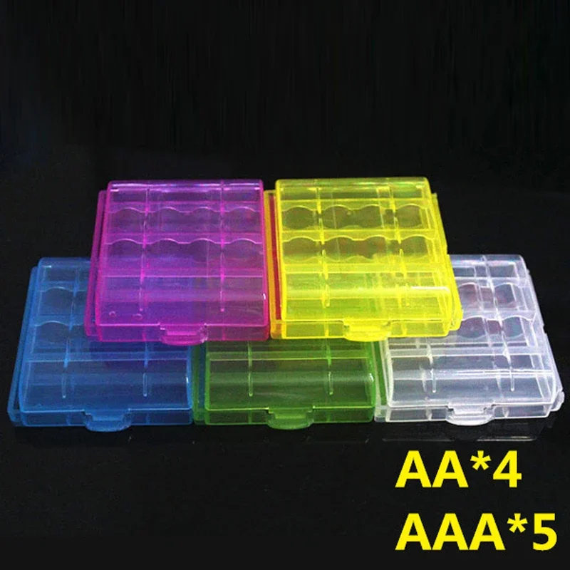 100 шт./партия разноцветные пластиковые органайзеры для батарей 10440 14500 AA/AAA