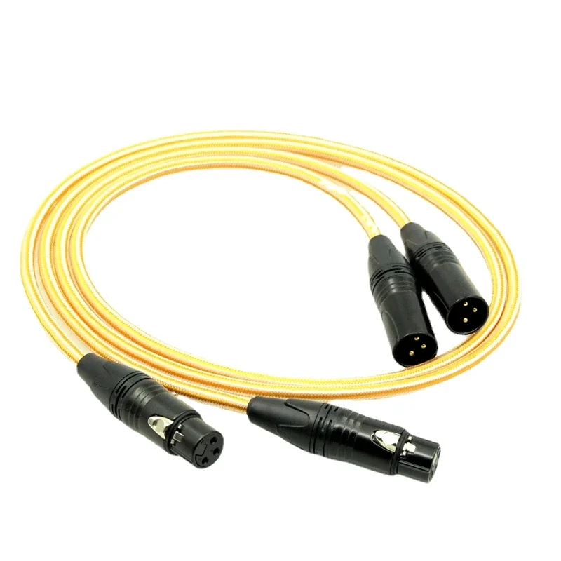 Фото 2-жильный посеребренный кабель XLR, 2-штырьковый и 2-гнездовой XLR разъем, Hi-Fi аудио усилитель, сбалансированный кабель №1