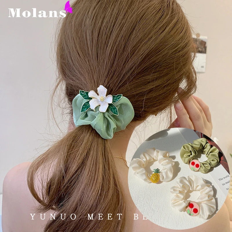 

Molan New Chiffon Elastic Large Intestine Hair Ring Summer Girl Ponytail Hair Rope Ladies Bath Makeup Fixed Hair Accessoriess
