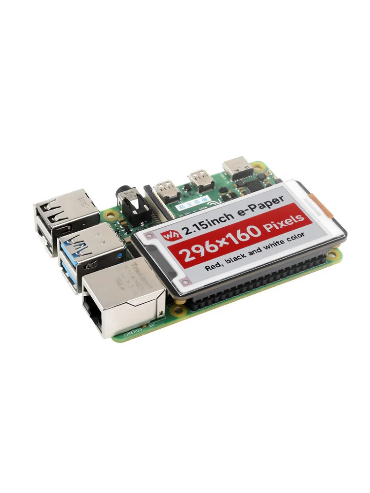 Фото Waveshare 2,15-дюймовый дисплей для электронной бумаги (B), дисплей E-Ink, 296x160, красный/черный/белый, интерфейс SPI №2