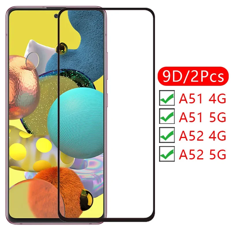 Защитный чехол из закаленного стекла 9d для samsung a51 a52 4g 5g galaxy 52 51a 52a защитный