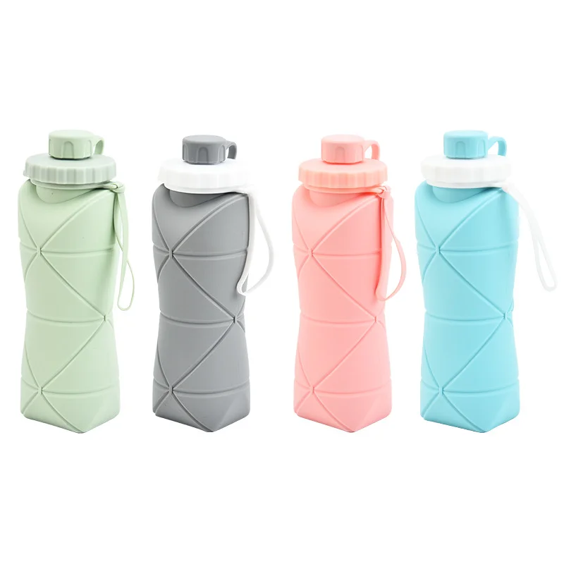 

600ML Silicone Folding Water Bottle Outdoors Sport Traveling Running Bottle Portable Water Cup Camping Hiking Drinking Cup