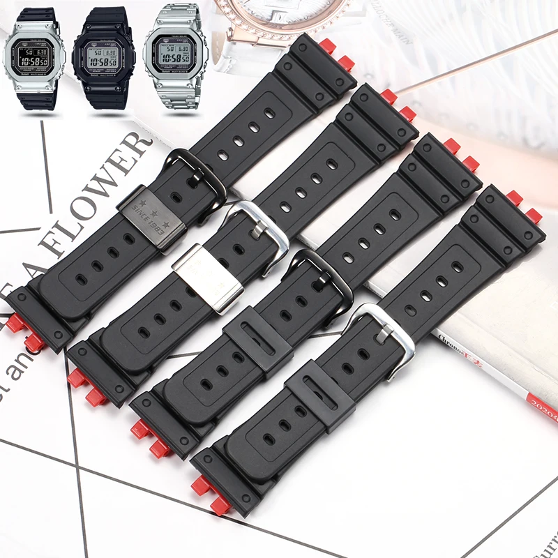 Resin Strap For Casio G-SHOCK GMW-B5000 Men Watchband Black Waterproof Replacement Bracelet Watch Accessories