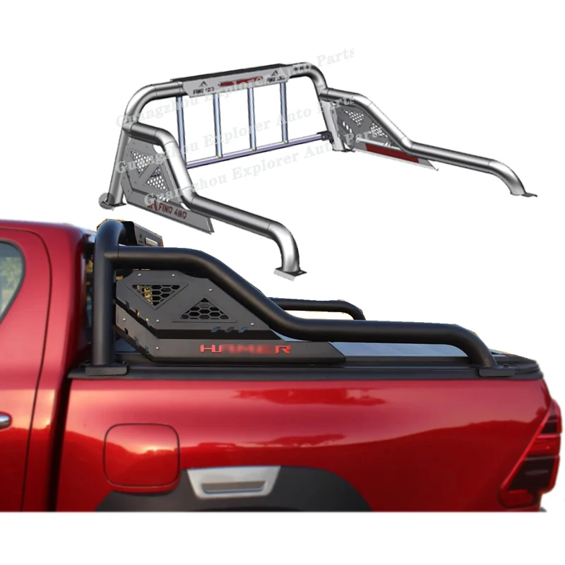 

Рулонная штанга HM Sport для Ranger, Toyota Hilux, Revo, Rocco, Vigo, NP300, Dmax, с забором, универсальная Стальная Задняя рулонная штанга