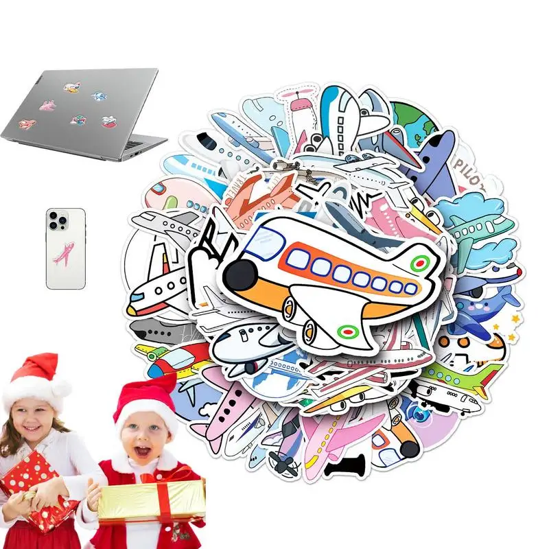 

Plane Stickers For Water Bottles 50Pcs Aesthetic Waterproof Decorative Laptop Decals Kids Airplane Decal Toy Decorative Sticker