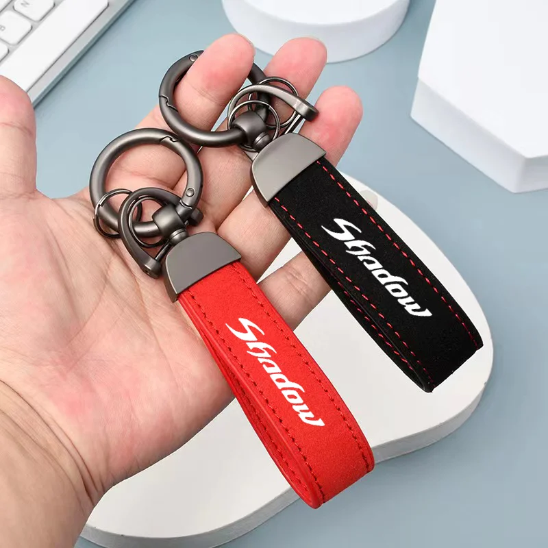 

High-Grade Suede Leather Motorcycle Keychain Holder Keyring for Honda Shadow VT 400 600 750 1100 Motorcycle Accessories
