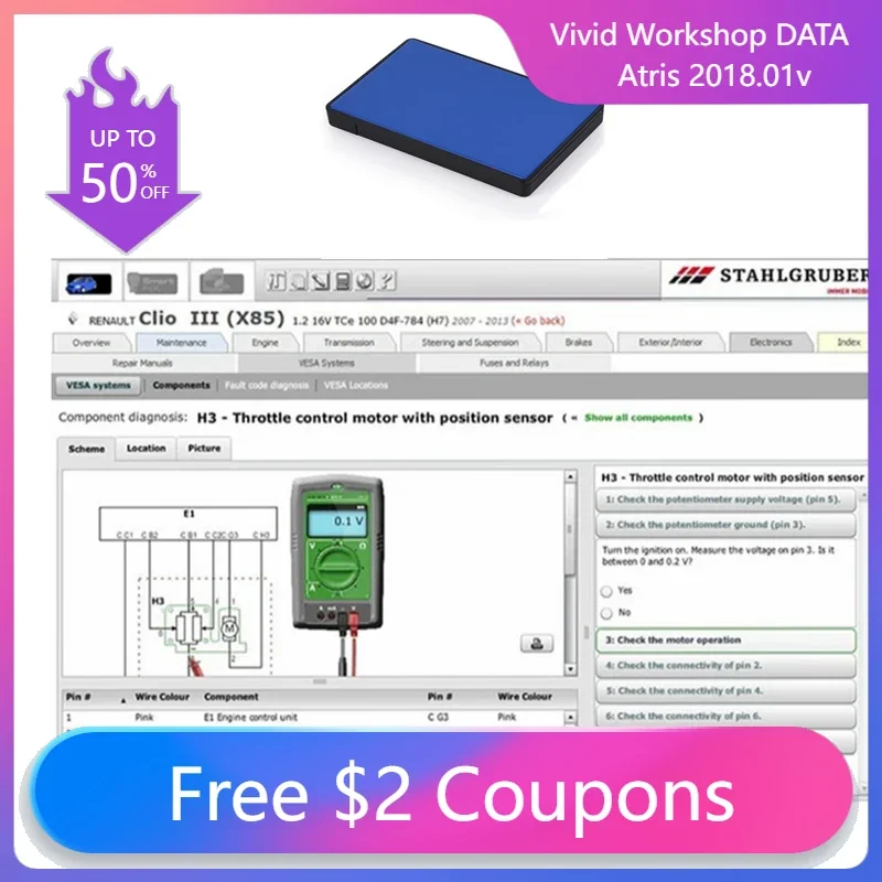 Лидер продаж 2024 года яркие данные мастерской 2018 01 В (Atris-Technik) программное