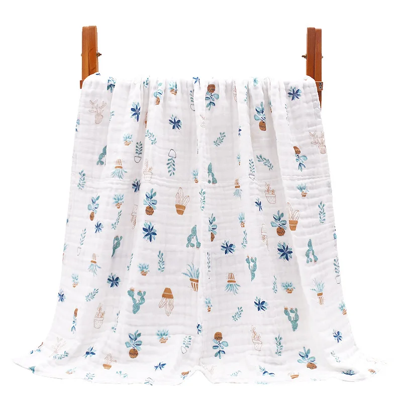 

Baby Bath Towels Soft 6-Layers Cotton Infant Blanket Wrap Muslin Cloth Bathrobe Newborn Quilt Boy Girl Gauze Blanket 110x110cm