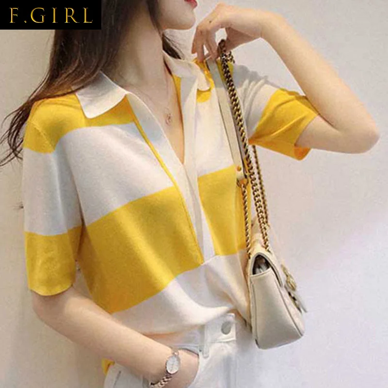 

Fashion Lapel 2022 Summer New Spliced Oversized Blouse Short Sleeve Commute Pullovers Loose Casual Women's Clothing Shirt