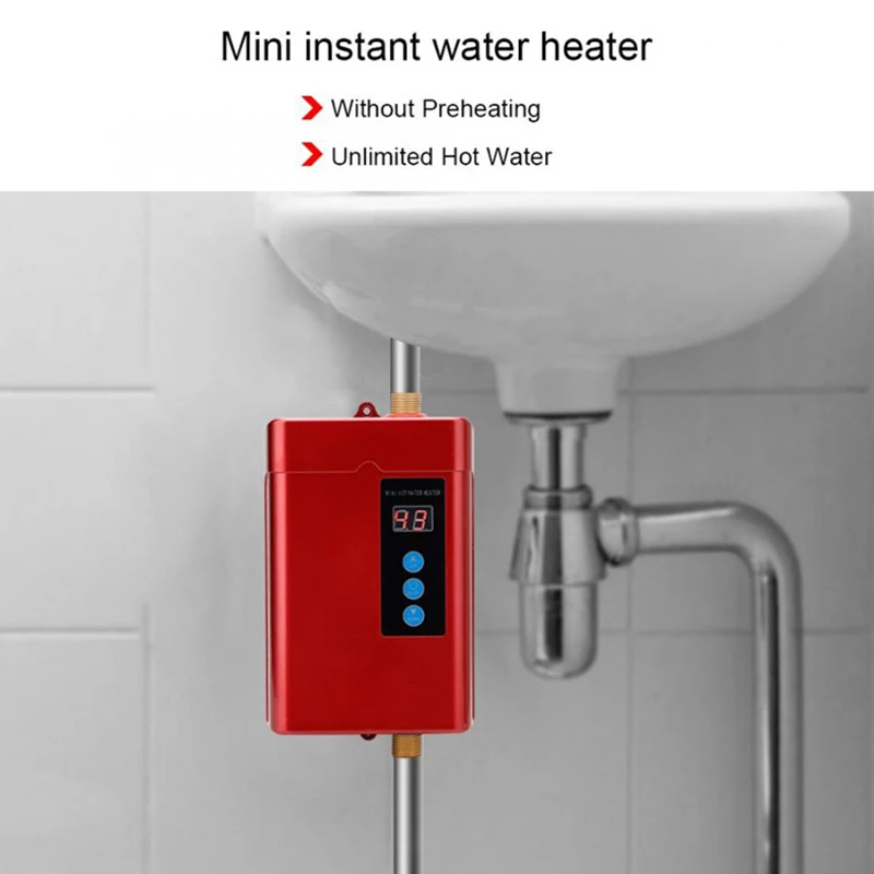 

Digital Electric Water Heater Remote Control Instantaneous Water Heater System for Kitchen Bathroom Shower Water Fast Heating