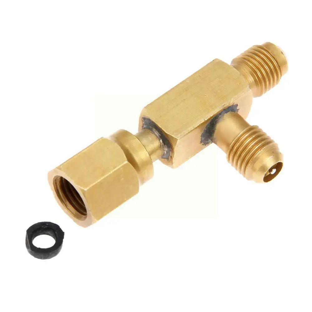 

Fluoride Tee Adapter Refrigeration Tool Air Conditioning Fitting Inch Male/female Charging Safety 1/4" Hose I9a6