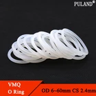 10 шт. белое Силиконовое кольцо, прокладка CS 2,4 мм OD 6  60 мм, пищевой класс, водонепроницаемая шайба, резиновое изолирующее кольцо, уплотнительное кольцо, резиновое кольцо