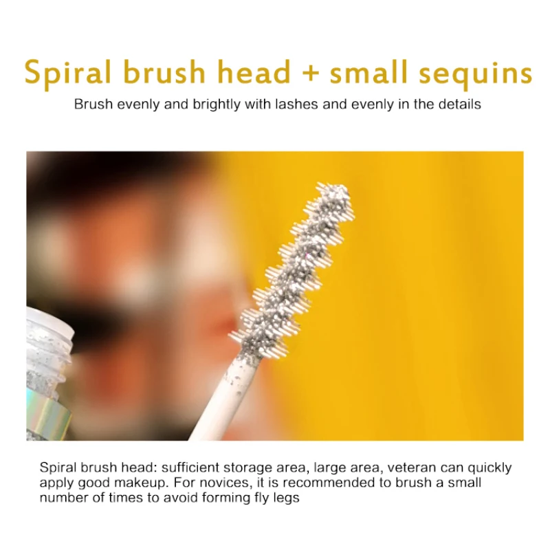 Сияющая тушь для ресниц блестящая водостойкая быстро удлиняющаяся завивающая