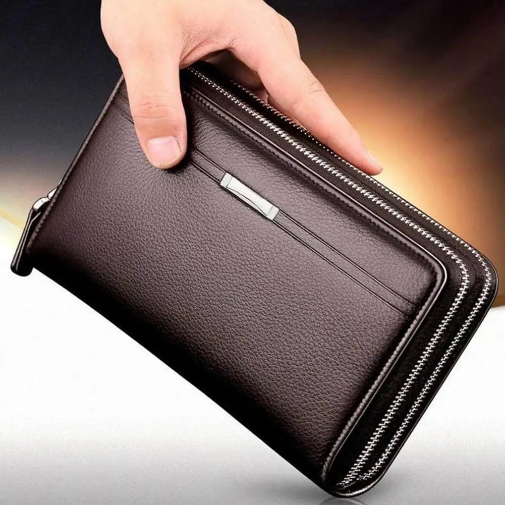 

2022 Wallet Men Fashion Faux Leather Men Clutch Bag Large Capacity Card Cash Holder Long Wallet Wallets for Men Portfel Damski