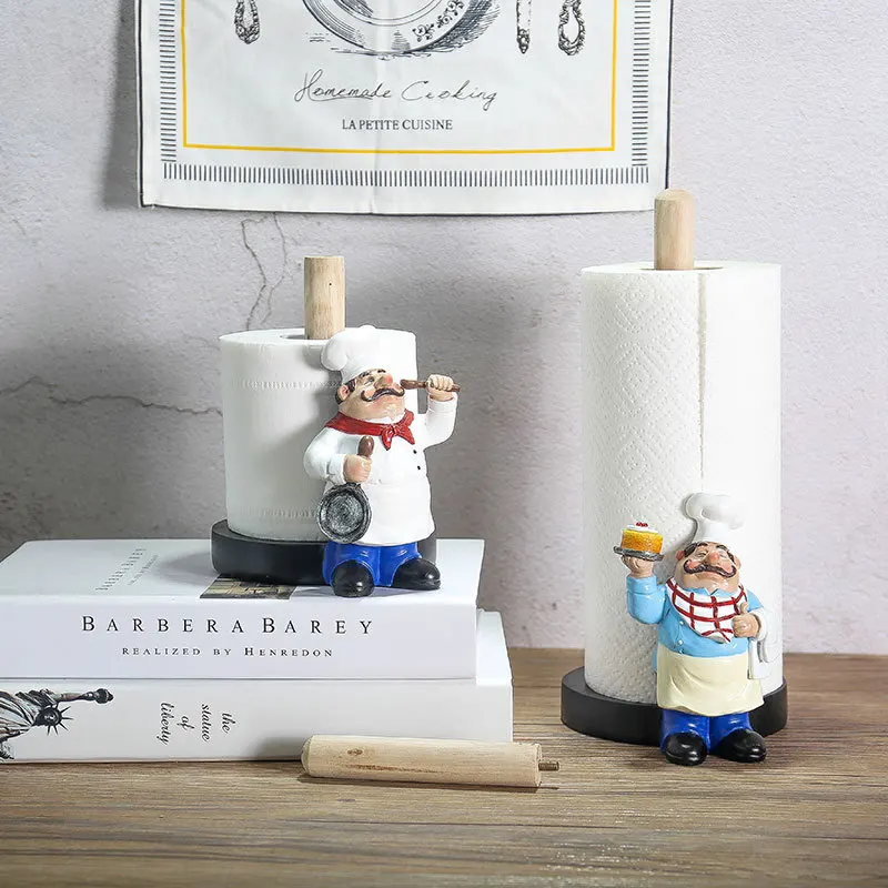 

Homhi Ресторан французский шеф-повар держатель салфеток из смолы предметы интерьера статуэтка в подарок украшение кухонного стола